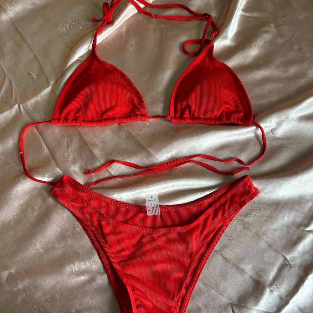 Vibrant Red Bikini Set